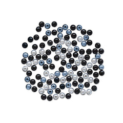 Pearl Beads 8mm Gloss Tri-Colormix Black 35g