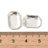 Rhinestone Cabochons, Rectangle 14x10mm Crystal 4/pk