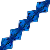 3mm Capri Blue Preciosa Bicone 5" Strand