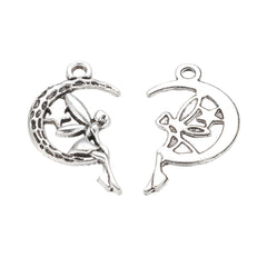 1" Fairy Moon Metal Charm 5/pk