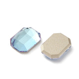 Rhinestone Cabochons, Rectangle 14x10mm Light Azure 4/pk