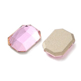 Rhinestone Cabochons, Rectangle 14x10mm Light Rose 4/pk