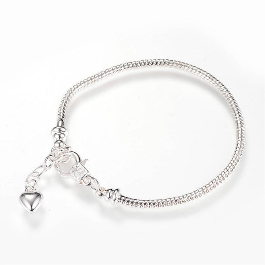 Bracelet Chain Pandora Style with Heart Charm 1/pk