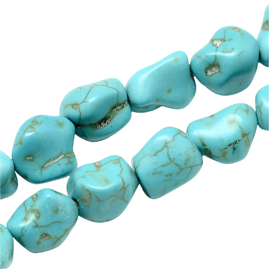 10-15mm Turquoise Nugget (Synthetic/Dyed) Beads 35/Strand