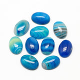 Gemstone Cabs, Oval 13x18mm Agate Blue (Natural/Dyed) 2/pk