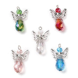 1 1/8" Angel Glass & Metal Charm Mix 5/pk