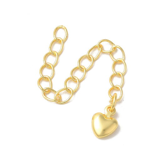 Chain Extenders 2" Gold w/ Heart Charm 5/pk