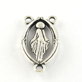 1" Oval Rosary Virgin Mary Connector 10/pk