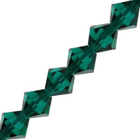 4mm Emerald Preciosa Bicone 5" Strand