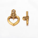 Toggle Clasp Antique Gold Heart 10/pk