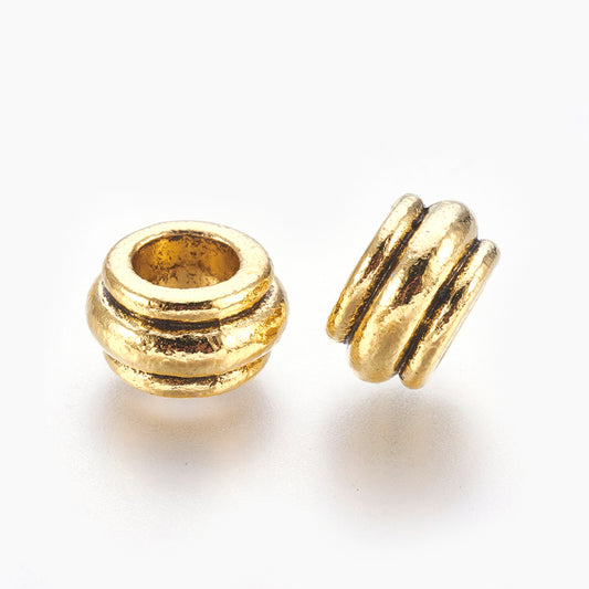 Barrel 12mm, Antique Gold Metal Beads 10/pk