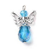 1 1/8" Angel Glass & Metal Charm Mix 5/pk