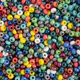 8/0 Czech Seed Beads #01725V Opaque Rainbow Multi Mix 22g