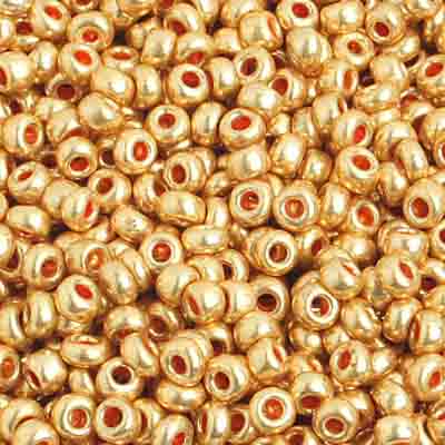 8/0 Czech Seed Beads #42015V Metallic Gold Terra 22g