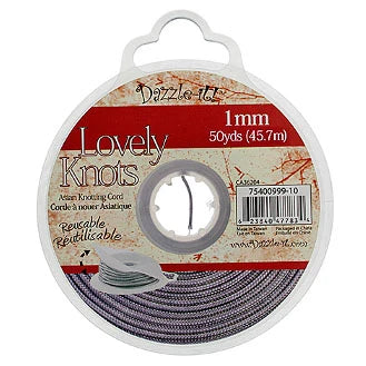 *Lovely Knots Knotting Cord 1mm Silver 50yds