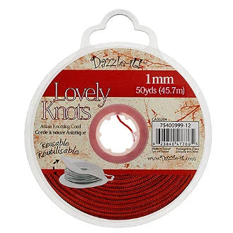 *Lovely Knots Knotting Cord 1mm Red 50yds