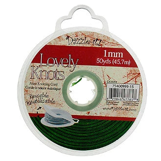 *Lovely Knots Knotting Cord 1mm Olive 50yds