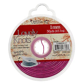 *Lovely Knots Knotting Cord 1mm Strawberry Pink 50yds