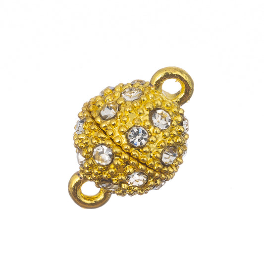 10mm Gold Magnetic Rhinestone Clasp 1/pk