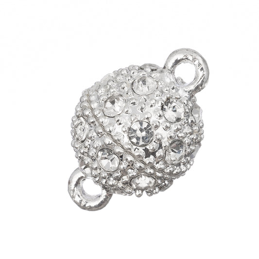 12mm Silver Magnetic Rhinestone Clasp 1/pk