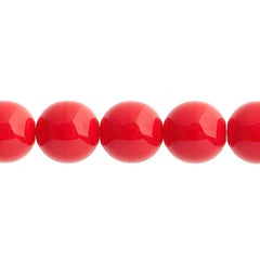 Czech Druk 10mm Beads 18/strand Opaque Red