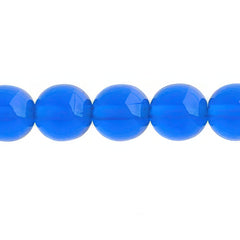 Czech Druk 10mm Beads 18/strand Trans Capri Blue