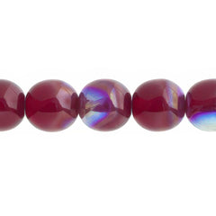 Czech Druk 10mm Beads 18/strand Trans Garnet AB