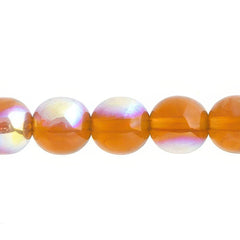 Czech Druk 10mm Beads 18/strand Trans Topaz AB