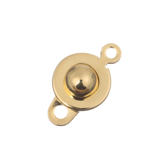 24kt Gold Plated Stainless Steel Button Clasp 5/pk