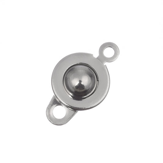 Stainless Steel Button Clasp 5/pk