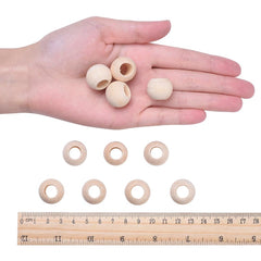 20mm Large Round Natural Wood Beads 10/pk