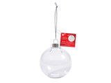 Clear Plastic Ball Ornament with Hanger 8.25cm 1/pk