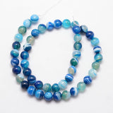 6mm Agate Striped Blue (Natural/Dyed) Beads 15-16" Strand