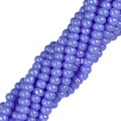 11/0 Czech Seed Beads #35059 Opaque Light Blue AB Natural 12 Strand Hank