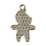 1" Gingerbread Man Enamel Metal Charm 5/pk