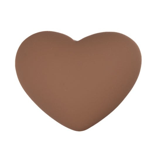 Resin Cabochons, Heart 22mm Matte Brown 10/pk