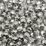 Faceted Beads 6mm Plastic 1000/pk - Metallic Silver