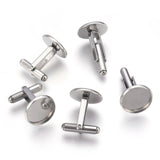 Stainless Steel Cufflinks, 14mm Tray 10/pk