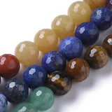 10mm Chakra Mix (Natural) Faceted Beads 15-16" Strand