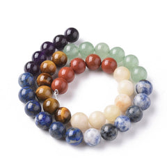 10mm Chakra Mix (Natural) Beads 15-16" Strand