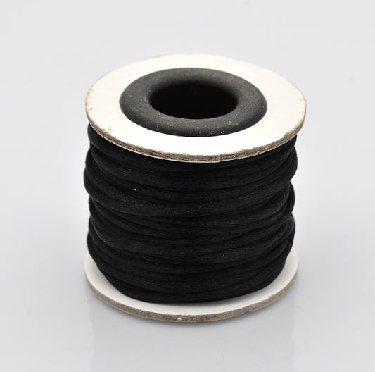 2mm Black Rattail Cord 10m