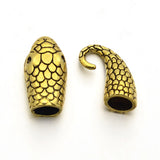 Antique Gold Snake Hook & Eye Clasp 5/pk