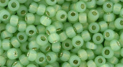 *8/0 Toho Seed Beads #2103 Silver Lined Milky Peridot 8-9g Vial