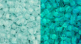 8/0 Toho Seed Beads #2723 Baby Blue / Bright Green 8-9g Vial