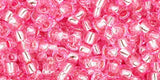 8/0 Toho Seed Beads #38 Silver Lined Pink 8-9g Vial