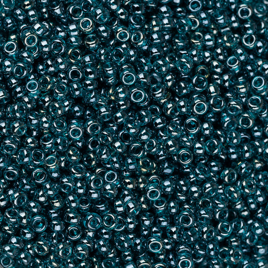 15/0 Toho Seed Beads #108BD Transparent Lustered Teal 8-9g Vial