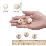 25mm Large Round Natural Wood Beads 10/pk