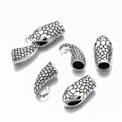 Antique Silver Snake Hook & Eye Clasp 5/pk