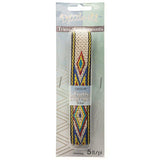 3/4" Embroidered Trim, White & Blue 5ft/Pkg