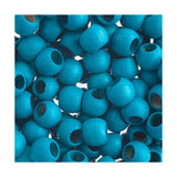 8x6.5mm Turquoise Round Wood Beads 50/pk